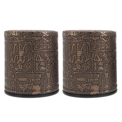 2pcs Patterned Dice Cup Dice Stacking Cup Straight Screen Cup Bar Supplies Egypt Party Dice Containers Dice Rolling Holder Stacking Cups Braces Color Cup Delicate Leather