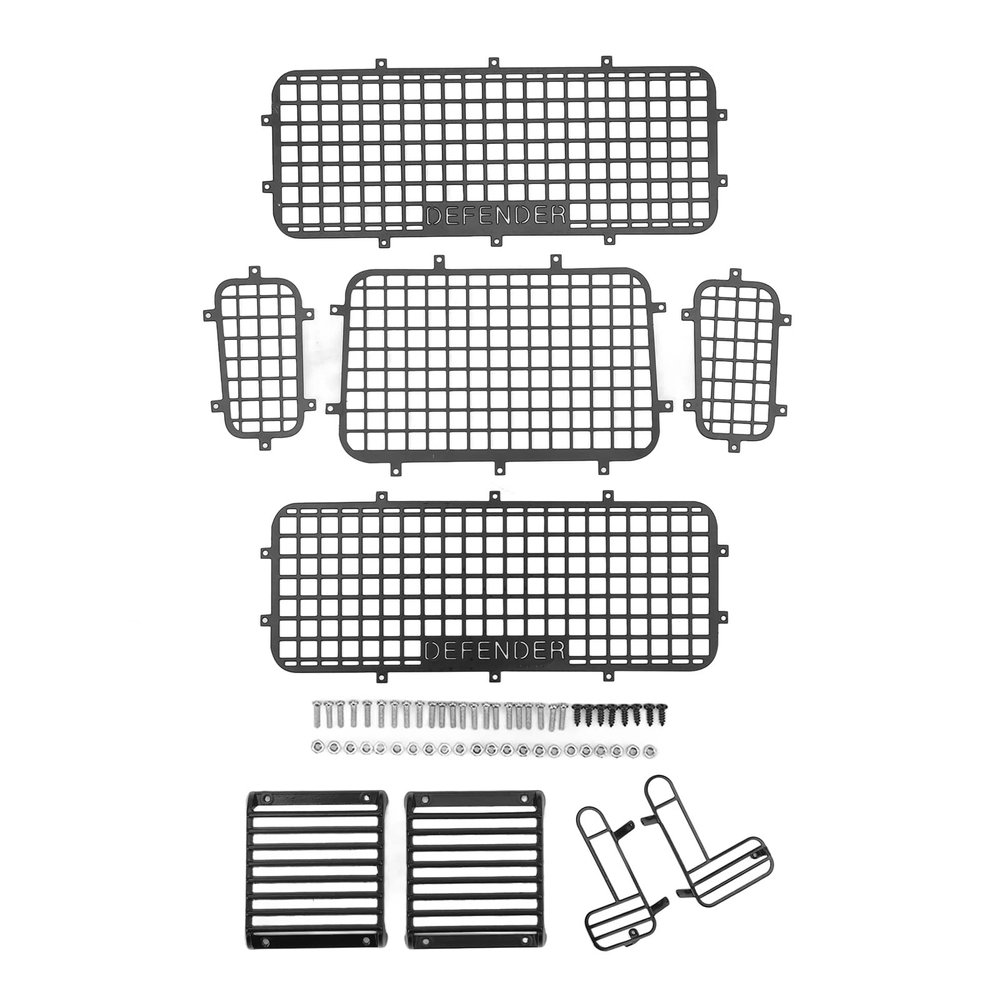 RC Car Window Protection Nets, 5 PCS RC Metal Window Mesh Simulation Exquisite Prevent Scratching RC Defender Window Guard for Traxxas TRX4 RC Cars