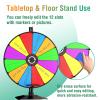 EBLIKI 24" Prize Wheel - Dual Use Tabletop or Height Adjustable Floor Stand Heavy Duty Spinner Wheel of Fortune with 12 Slots & Dry Erase & Eraser for Carnival, Trade Show, Fortune Spinning Game view 4