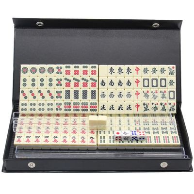 BESPORTBLE 1 Set Mini Mahjong Set Travel Mahjong with Majiang Table Travel Game Supplies for Western -Jongg Play with Carrying Case