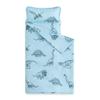 Wake In Cloud - Toddler Nap Mat with Pillow and Blanket, for Kids Boys Ages 3 Plus in Kindergarten Daycare Preschool, Roll Up Sleeping Bag, Jurassic Dinosaur Dino, Light Blue, Standard view 1