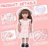 Rakki Dolli Doll Clothes & Accessories 3-Piece Set - Includes Pink & Beige Striped Skirt, Hat & White Underwear - Fashionable Skirt Dress Set for Baby Dolls (No Doll & Shoes) view 2