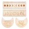GORGECRAFT 4 Pieces Wooden Tarot Card Stand Holder Moon Phase Tarot Card Altar Stand Sun Flower Pattern Rectangle Moon Shape Tarot Card Display Holder for Witch Divination Tools Ceremonial Supplies view 1