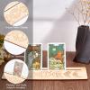 GORGECRAFT 4 Pieces Wooden Tarot Card Stand Holder Moon Phase Tarot Card Altar Stand Sun Flower Pattern Rectangle Moon Shape Tarot Card Display Holder for Witch Divination Tools Ceremonial Supplies view 3