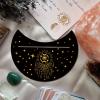 GORGECRAFT 5 x 4 Inch Wooden Tarot Card Stand Black Moon Shaped Tarot Card Altar Display Holder for Witch Divination Tools Tarot Decor Wiccan Supplies, Hands and Evil Eye view 4