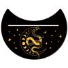 GORGECRAFT 5 x 4 Inch Wooden Tarot Card Stand Black Moon Shaped Tarot Card Altar Display Holder for Witch Divination Tools Tarot Decor Wiccan Supplies, Moon Phase and Snake view 1