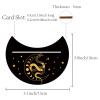 GORGECRAFT 5 x 4 Inch Wooden Tarot Card Stand Black Moon Shaped Tarot Card Altar Display Holder for Witch Divination Tools Tarot Decor Wiccan Supplies, Moon Phase and Snake view 2