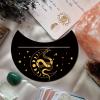 GORGECRAFT 5 x 4 Inch Wooden Tarot Card Stand Black Moon Shaped Tarot Card Altar Display Holder for Witch Divination Tools Tarot Decor Wiccan Supplies, Moon Phase and Snake view 4