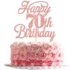 Rsstarxi 1 Pack Happy 70th Birthday Cake Topper Glitter 70 & Fabulous Cheers to 70 Years Old 70th Birthday Cake Pick for Celebrating 70th Birthday Anniversary Party Cake Decorations Supplies Rose Gold view 1