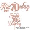 Rsstarxi 1 Pack Happy 70th Birthday Cake Topper Glitter 70 & Fabulous Cheers to 70 Years Old 70th Birthday Cake Pick for Celebrating 70th Birthday Anniversary Party Cake Decorations Supplies Rose Gold view 2