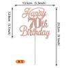 Rsstarxi 1 Pack Happy 70th Birthday Cake Topper Glitter 70 & Fabulous Cheers to 70 Years Old 70th Birthday Cake Pick for Celebrating 70th Birthday Anniversary Party Cake Decorations Supplies Rose Gold view 3