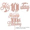 Rsstarxi 1 Pack Happy 100th Birthday Cake Topper Glitter 100 & Fabulous Cheers to 100 Years Old Cake Pick for 100th Birthday Anniversary Party Cake Decorations Supplies Rose Gold view 2