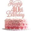 Rsstarxi 1 Pack Happy 40th Birthday Cake Topper Glitter 40 & Fabulous Cheers to 40 Years Old 40th Birthday Cake Pick for Celebrating 40th Birthday Anniversary Party Cake Decorations Supplies Rose Gold view 1