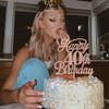 Rsstarxi 1 Pack Happy 40th Birthday Cake Topper Glitter 40 & Fabulous Cheers to 40 Years Old 40th Birthday Cake Pick for Celebrating 40th Birthday Anniversary Party Cake Decorations Supplies Rose Gold view 4