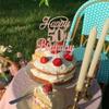 Rsstarxi 1 Pack Happy 50th Birthday Cake Topper Glitter 50 & Fabulous Cheers to 50 Years Old 50th Birthday Cake Pick for Celebrating 50th Birthday Anniversary Party Cake Decorations Supplies Rose Gold view 4