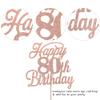 Rsstarxi 1 Pack Happy 80th Birthday Cake Topper Glitter 80 & Fabulous Cheers to 80 Years Old Birthday Cake Pick for Celebrating 80th Birthday Anniversary Party Cake Decorations Supplies Rose Gold view 2