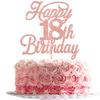 Rsstarxi 1 Pack Happy 18th Birthday Cake Topper Glitter 18 & Fabulous Cheers to 18 Years Old Birthday Cake Pick for Celebrating 18th Birthday Anniversary Party Cake Decorations Supplies Rose Gold view 1