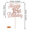Rsstarxi 1 Pack Happy 18th Birthday Cake Topper Glitter 18 & Fabulous Cheers to 18 Years Old Birthday Cake Pick for Celebrating 18th Birthday Anniversary Party Cake Decorations Supplies Rose Gold view 3