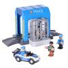 HANQIANN Police Station Playset Toy,Building City Police Scenes Train Set Compatible with All Wooden Train Tracks,Educational Train Accessory Toys for Boys and Kids (Assembly Required) view 1