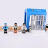 HANQIANN Police Station Playset Toy,Building City Police Scenes Train Set Compatible with All Wooden Train Tracks,Educational Train Accessory Toys for Boys and Kids (Assembly Required) view 3