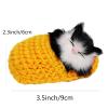 Coolayoung 8 Pieces Sleeping Cats in Slipper Dolls Mini Fluffy Kittens with Meows Sounds Sleeping Kitten Toy Decors for Home Table Car Decor Kids view 3