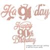 Rsstarxi 1 Pack Happy 90th Birthday Cake Topper Glitter 90 & Fabulous Cheers to 90 Years Old Birthday Cake Pick for Celebrating 90th Birthday Anniversary Party Cake Decorations Supplies Rose Gold view 2