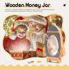 Zeekisfia Personalized Rocket Shape Piggy Bank Custom Name Money Jar Wooden Money Box Storage Tank Coin Bank Toy Gifts Saving Jar view 3