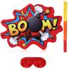 Suilung Red Boom Party Piata Comic Book Hero Bundle Birthday Decor Party Piata Decorations for Hero Themed Birthday Games Girls Boys Teens view 1
