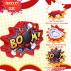 Suilung Red Boom Party Piata Comic Book Hero Bundle Birthday Decor Party Piata Decorations for Hero Themed Birthday Games Girls Boys Teens view 3