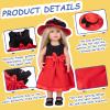 Rakki Dolli Doll Clothes & Accessories 3-Piece Set - Includes Black & Red Skirt, Red Hat, Underwear - Fashionable Skirt Dress Set for Baby Dolls (No Doll & Shoes) view 2