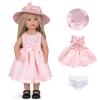 Rakki Dolli Doll Clothes and Accessories 3 Pc. Set Includes 1PC Pink Skirt, 1PC Hat, 1PC White Underwear, Fashionable Skirt Dress Set for Baby Dolls (Without Doll & Shoes) view 1