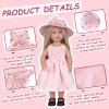 Rakki Dolli Doll Clothes and Accessories 3 Pc. Set Includes 1PC Pink Skirt, 1PC Hat, 1PC White Underwear, Fashionable Skirt Dress Set for Baby Dolls (Without Doll & Shoes) view 2