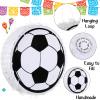 Sratte Soccer Piata with Stick Blindfold and Confetti,Soccer Ball Piata for Kids Birthday Decoration Sport Themed Party Supplies,11.8 x 11.8 x 3 Inch view 4
