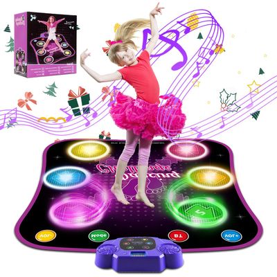 Fuairmee Dance Mats for Kids Ages 4-8, Dance Mat with Bluetooth, Built-in Music, 3 Languages Melodies, 5 Modes, Electronic Dance Mats for Kids with Anti-Slip Mat, Dance Mats Birthday