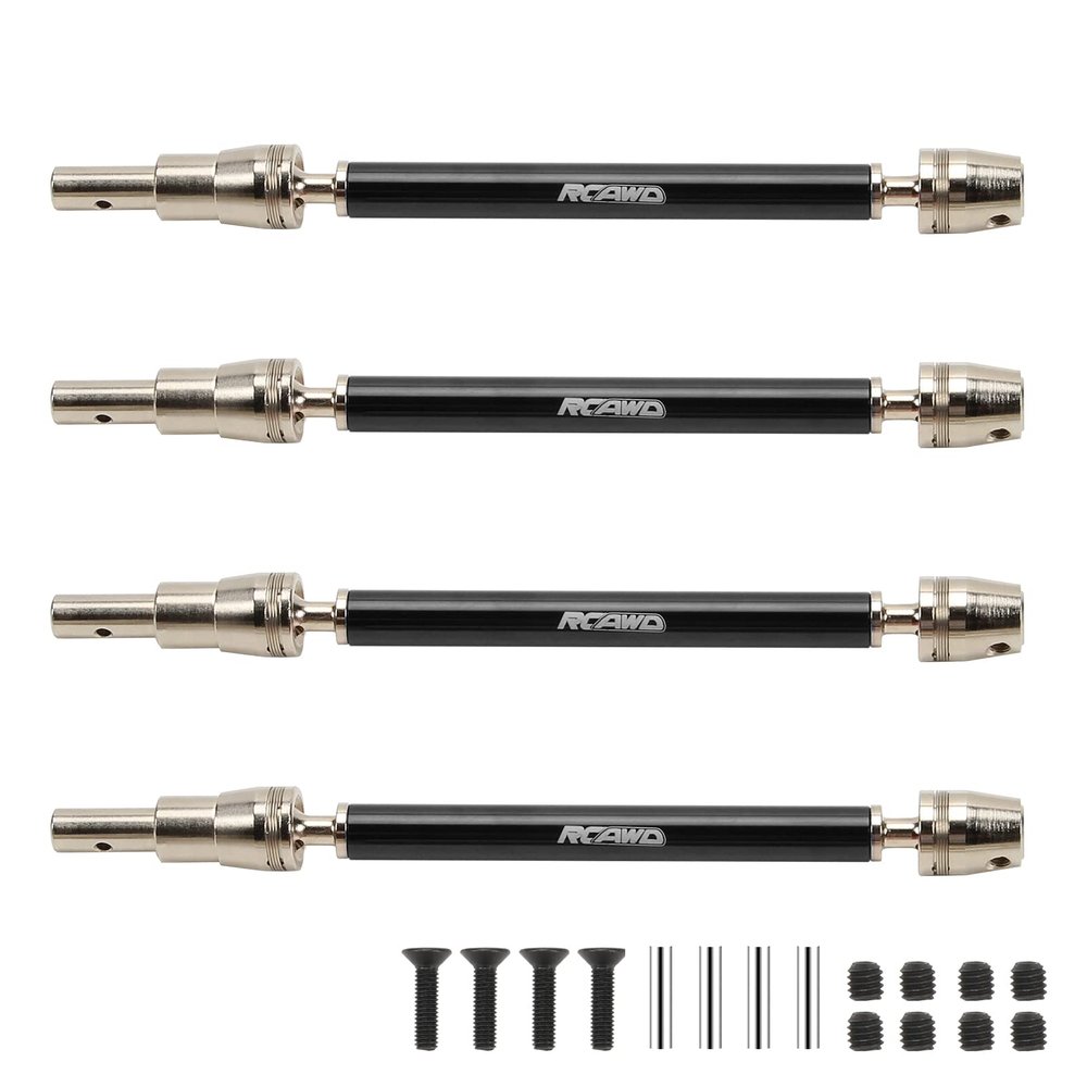 RCAWD for 1/10 ARRMA Outcast 4S V2 & Kraton 4S V2 CVD Driveshafts Upgrades (Only Fit V2), Axles Joint Shafts Aluminum Parts for #ARA311147#ARA4408V2#ARA4410V2 Black