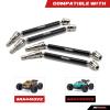 RCAWD for 1/10 ARRMA Outcast 4S V2 & Kraton 4S V2 CVD Driveshafts Upgrades (Only Fit V2), Axles Joint Shafts Aluminum Parts for #ARA311147#ARA4408V2#ARA4410V2 Black view 2