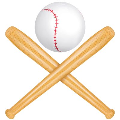 Lewtemi 3 Pcs Set of Inflatable Baseball Bat Beach Ball Including 2 Inflatable Baseball Bat and Beach Pool Ball, Halloween Party Favors for Pool(Brown Color)