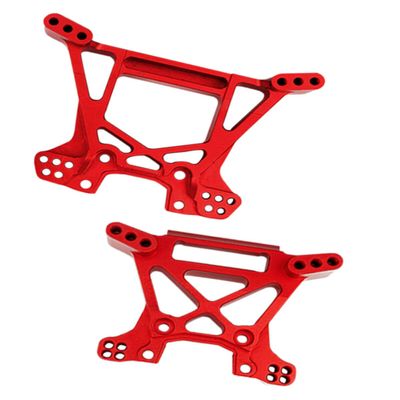 RCMYou Alloy Front Rear Shock Tower Shock Mounts Upgrades Part for Rustler 4x4 VXL/Rustler 4x4 4WD RC Hops Up,Replaces 6738 6739,Red