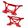 RCMYou Alloy Front Rear Shock Tower Shock Mounts Upgrades Part for Rustler 4x4 VXL/Rustler 4x4 4WD RC Hops Up,Replaces 6738 6739,Red view 1