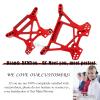 RCMYou Alloy Front Rear Shock Tower Shock Mounts Upgrades Part for Rustler 4x4 VXL/Rustler 4x4 4WD RC Hops Up,Replaces 6738 6739,Red view 4