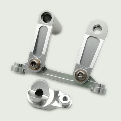 for 1/10 Losi Baja Rey Rock Rey LOS231008 Aluminum Servo Mount Steering Servo Steering Assembly Silver
