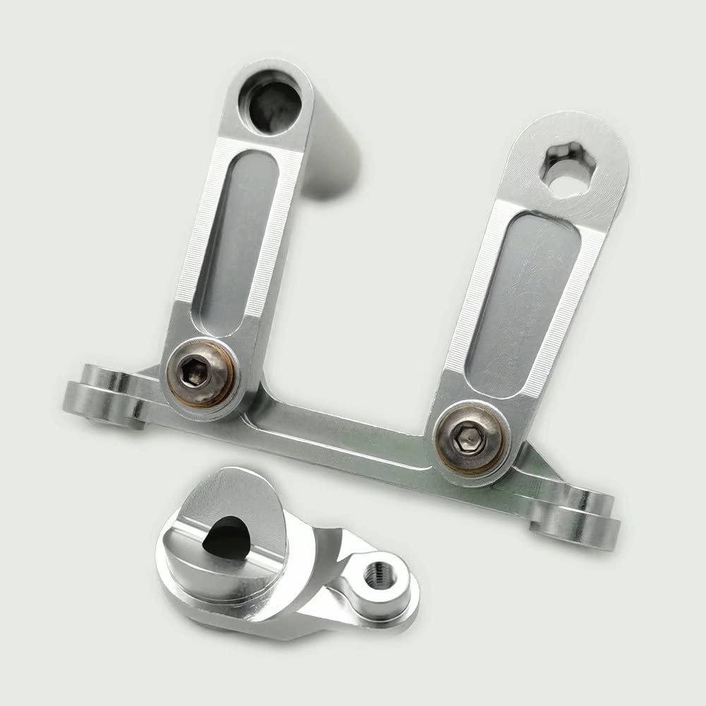 for 1/10 Losi Baja Rey Rock Rey LOS231008 Aluminum Servo Mount Steering Servo Steering Assembly Silver