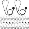 Hanaive 30 Pack Kids Stethoscope Toy Disposable Stethoscope Bulk Real Working Nursing Doctor Pretend Game Nurse Costume Accessories for Kids School Career Day Grad Party(Black) view 1