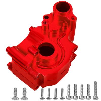 Vgoohobby Auminum Alloy Rear Gear Box Gearbox Housing Compatible with 1/18 Mini-T 2.0 2WD Stadium RC Truck Upgrade Parts (Red)