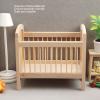Baby Doll Crib, 1:12 Dollhouse Miniature Wooden Crib Baby Doll Cradle Bed, 4.5 x 2.8 x 4in Burrs Free Dollhouse Furniture Baby Crib DIY Scene Doll Home Furniture Craft Accessoreis view 3