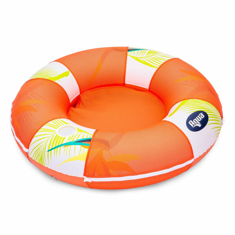 New Aqua 36 Birds of Paradise Pool Hammock Float Tube with Mesh Center and Cup Holder Floating Tube for Adults & Kids