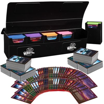 Monster Protectors Magnetic Deca 10 Deck Box- Black, Holds 750 TCG Cards, Self-Locking Closure- Compatible with Pokmon, MTG Magic: The Gathering, & Yu-Gi-Oh | Fits Standard & Small Size Trading Cards