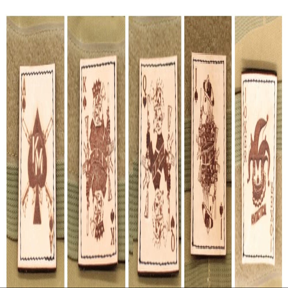 Complete Set KM Tactical Leather Playing Card Patch