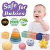Montessori Toys for Babies,Soft Stacking Building Blocks Rings Balls Sets,3 in 1 Baby Toy Bundle,Sensory Toy for Kids, Soft Teething Toys for Babies,Baby Gifts for Boy Girl view 2
