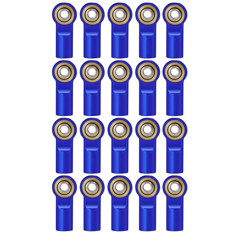 M4 Metal Rod Ends Ball Joint Aluminum Tie/Push Rod Ends Steel Ball for 1:10 Axial SCX10 Tamiya Truck RC Crawler Parts (Color : Blue 20PCS)